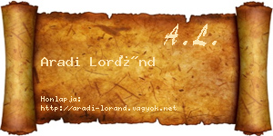 Aradi Loránd névjegykártya