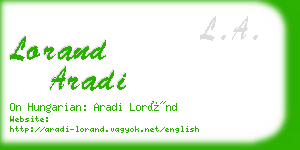 lorand aradi business card
